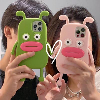 Funny 3D Frog silikónové mäkké puzdro na telefón pre 13 12 11 Por Max Cute Cartoon Shockproof Cover