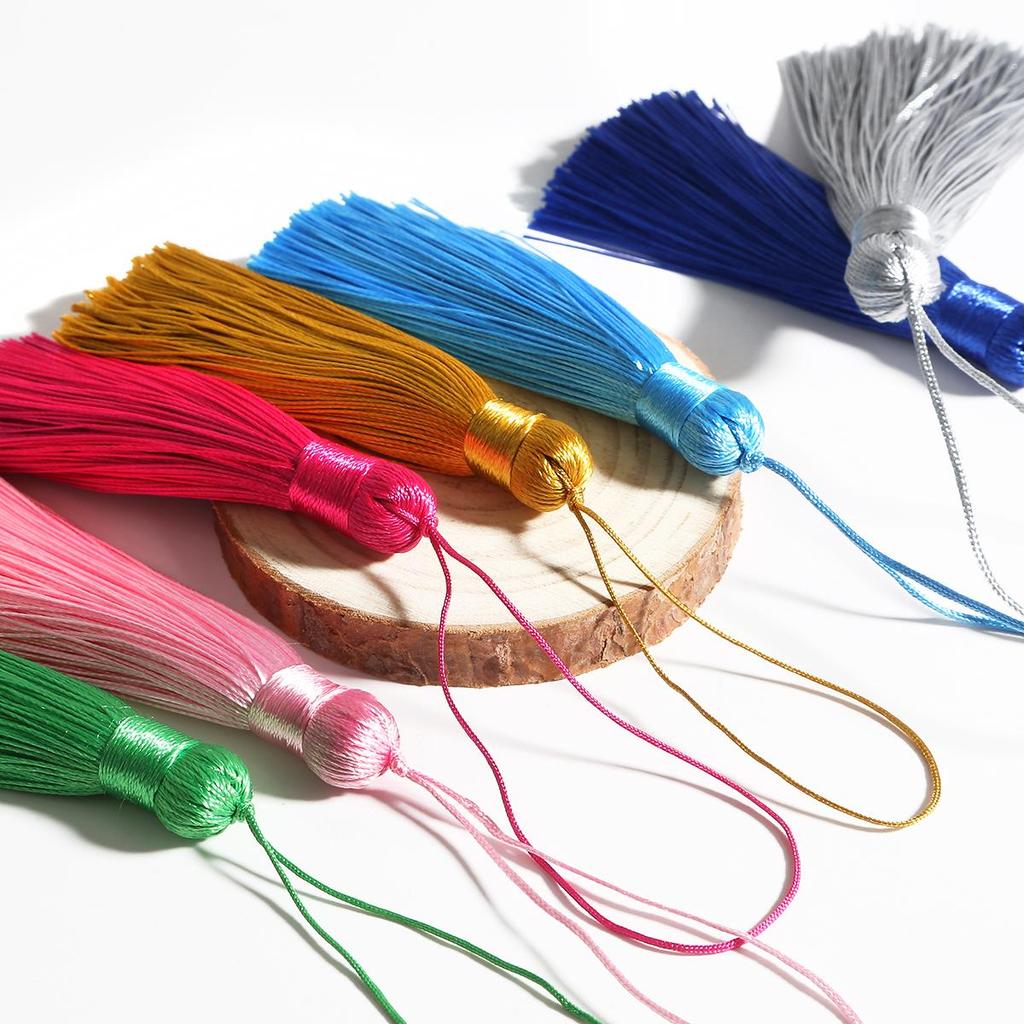 Polyester Seidenquaste Hängende Quaste mit Spitze für DIY Schmuckherstellung Zubehör Bastelarbeiten