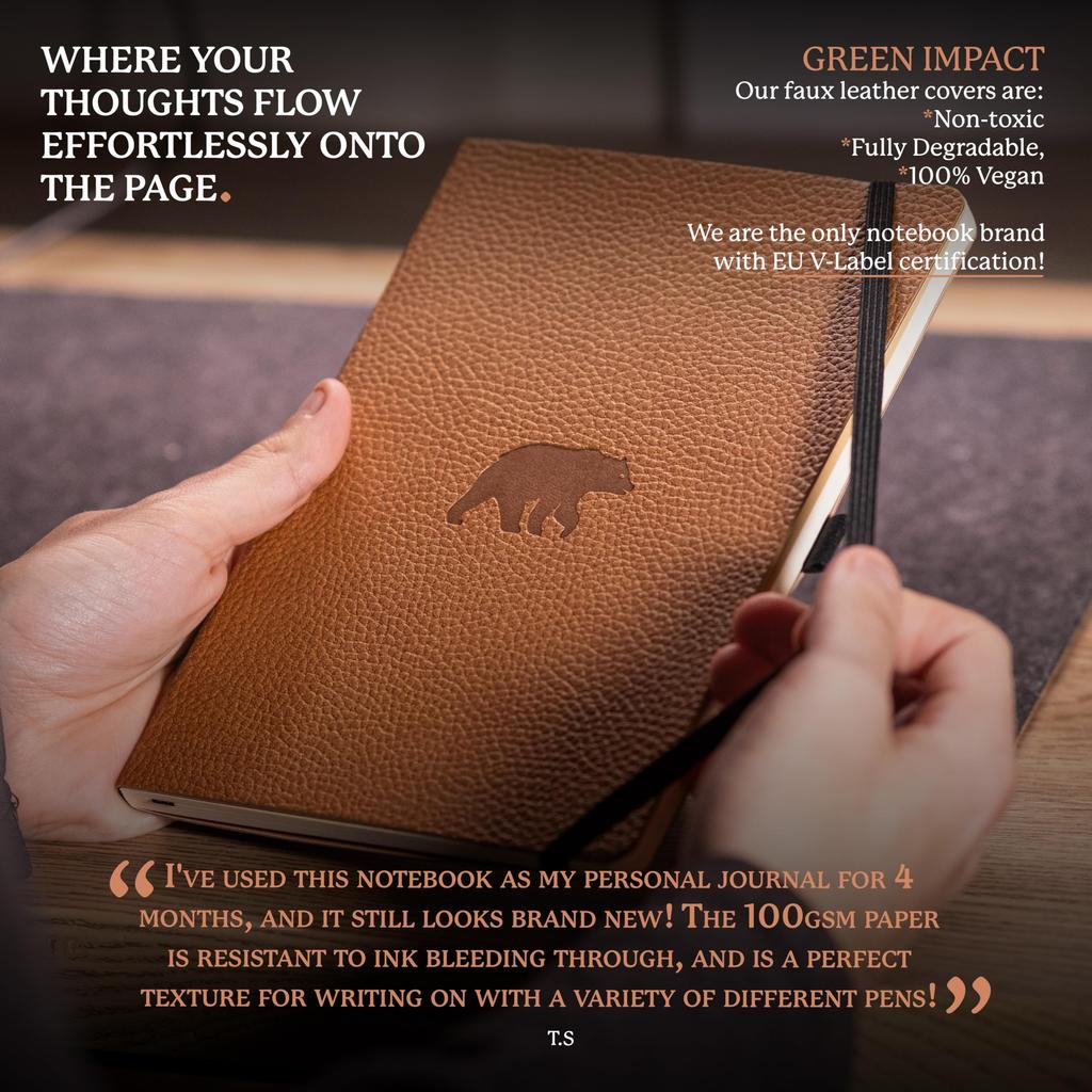 A5 Dotted Journal Notebook Softcover PU Leather Ideal for and Business with Elastic Pen and Bookmark Dingbats - - - Work, Travel, - Pocket, Closure,