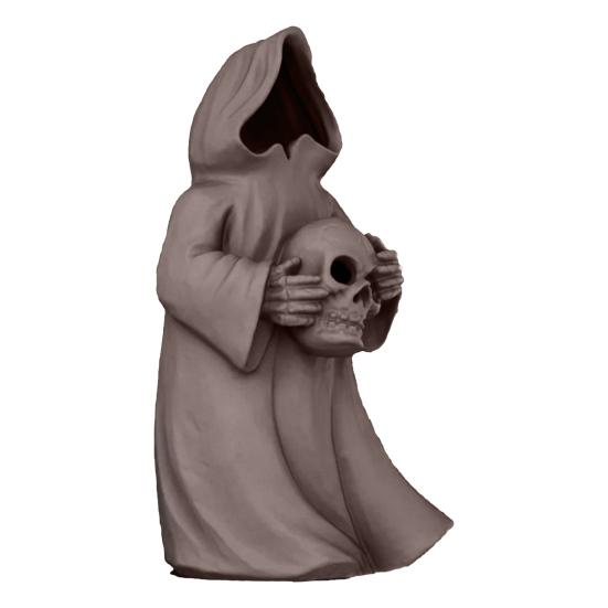 Halloweenská figurka čaroděje-ducha Gotická socha Smrtky s LED světlem Sváteční párty Bez tváře Čaroděj Dekorace Ozdoba