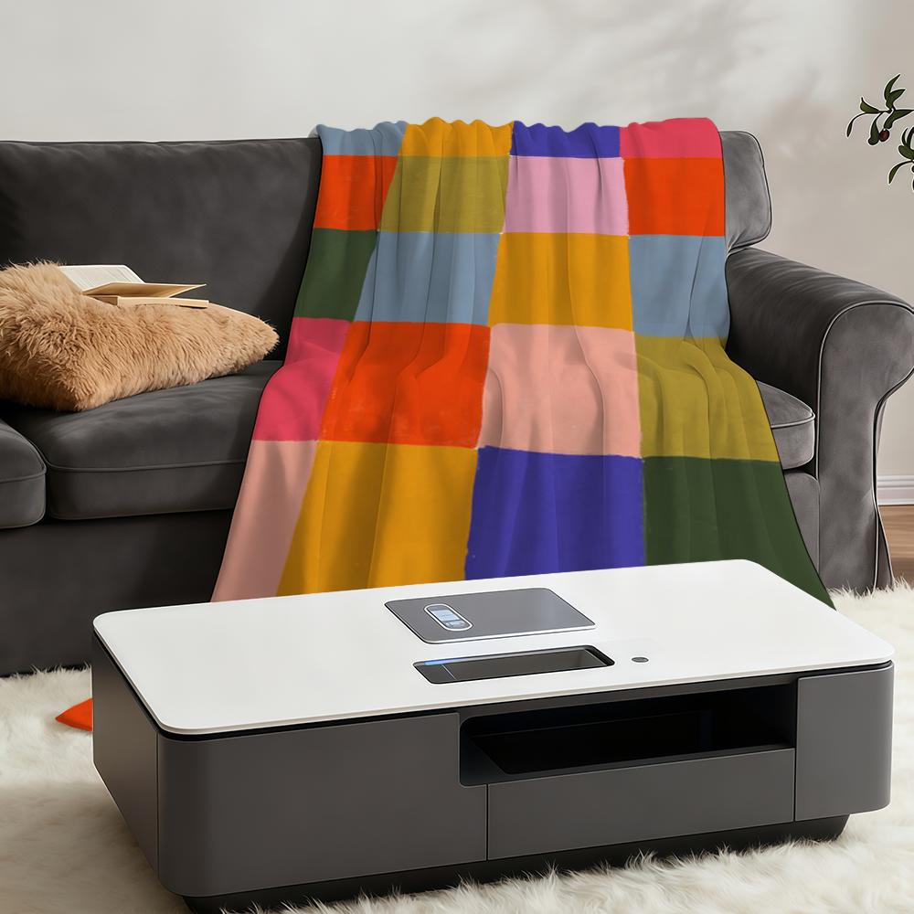 Blanket Throw Super Colorful Cosy Plush Living Room Plaid Sofa Couch Childish Birthday Gifts