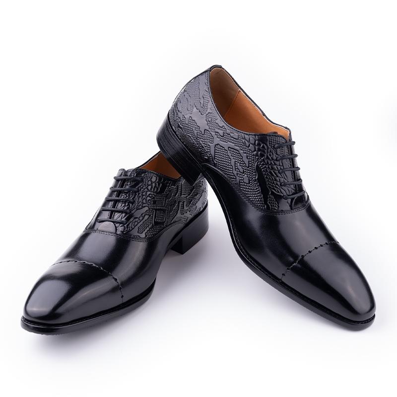 Fashion Men's Dress Shoes Formal Pointed Toe Oxfords Genuine Leather Shoe for Men New Trendy Fashion Office Wedding Part Shoes Wholesale