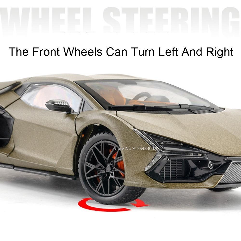 1:24 Aventador SVJ63 Revuelto Toy Car Model Alloy Diecast Sound Light Pull Back Doors Opened Vehicles Models Toys Collection