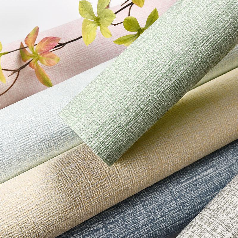 50cmX2.8/10m Linen 3D Foam Wallpaper Self-adhesive PVC Solid Color Thickened Waterproof Background Wall Renovation Wall Stickers