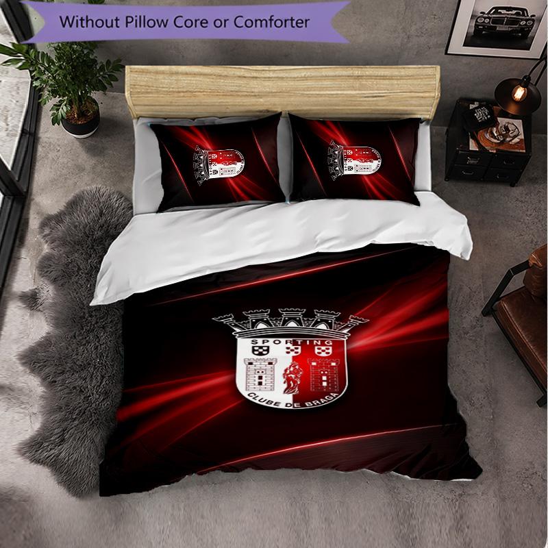 Braga FC Themed Bedding 3Pcs Duvet Cover Set Decorative Bed Linen For Teen Room Home Decoration