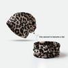 Fashion Leopard Beanies Cap for Women Vintage Knitted Warm Dual-use Skullcap Snood Casual Riding Windproof Pullover Hat