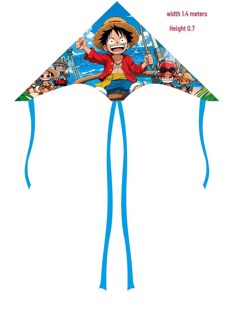 Weifang Cartoon Delta Double-Tail Kite: Handmade, Plaid, Easy-Fly, Curved Edge, Outdoor Toy for Kids