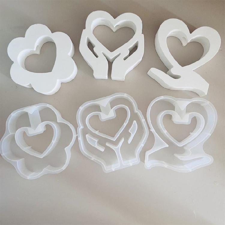 Silicone Resin Molds Charm Heart Small Vases Moulds Home Decors Craft Mold Making Small Vase Perfect for Plant Lovers