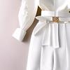 White Trousers 2 Pieces Loose Pants Suit Womens Two Peice Sets Vintage Long Sleeve Shirt Autumn Blouse Sleeve Korean Top 691