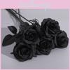 Gothic Black Rose Artificial Silk Flower Bouquet For Wedding Photography Decor