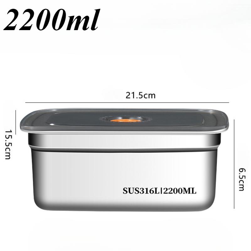 Paslanmaz Çelik Bento Kutusu Sızdırmaz Buzdolabı Dondurucu Saklama Kutusu Mutfak Aksesuarları