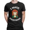 Herren T-Shirt Cartoon D-Darias Ich hasse alle Humor Baumwolle T-Shirt Kurzarm Starke Tapferkeit MTV T-Shirt Rundhals Oberteile Geschenk
