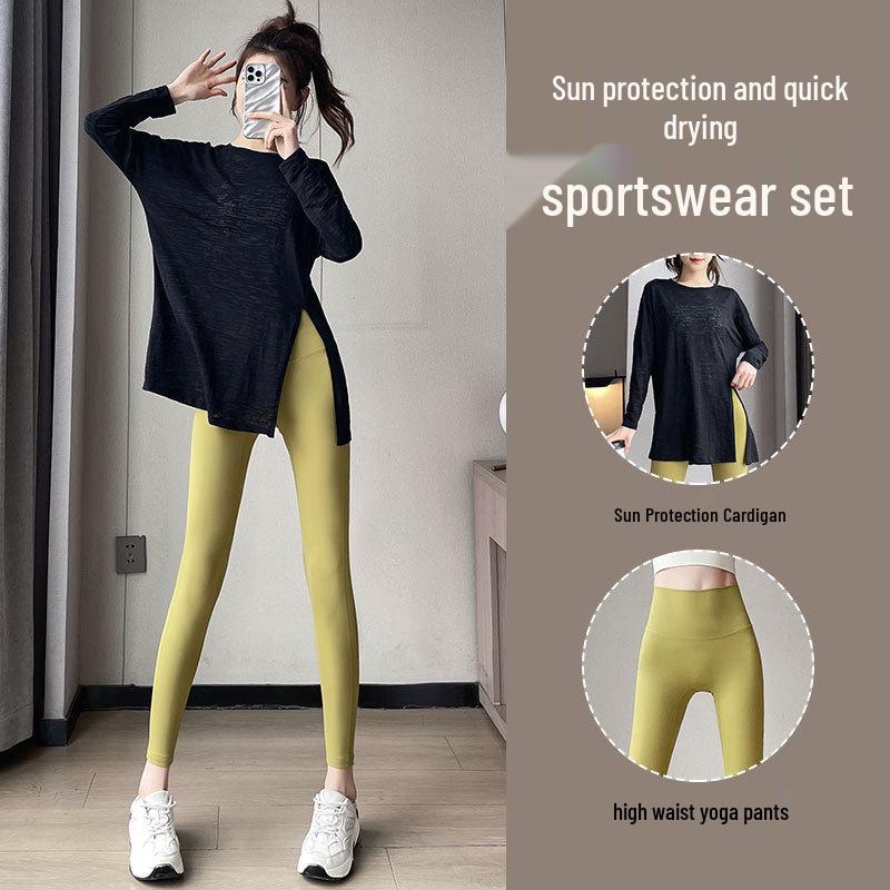 Women's Summer 2025 Quick-Dry Yoga Suit: High-End Morning Running & Fitness Apparel