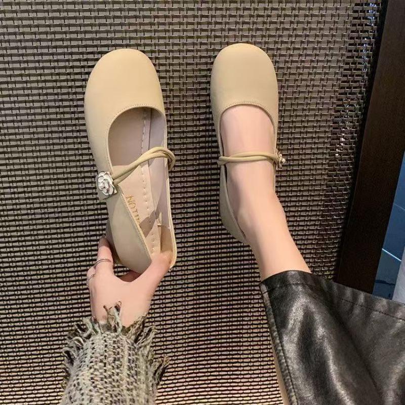 New soft leather one-pedal with skirt gentle wind thick heel single shoes retro Mary Jane women's shoes summer