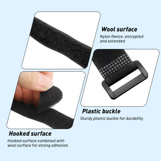 5 sztuk Paski mocujące z zapięciem na rzep Plastikowa klamra Mocne przyleganie Odporne na zużycie Wielofunkcyjne Akcesoria mocujące