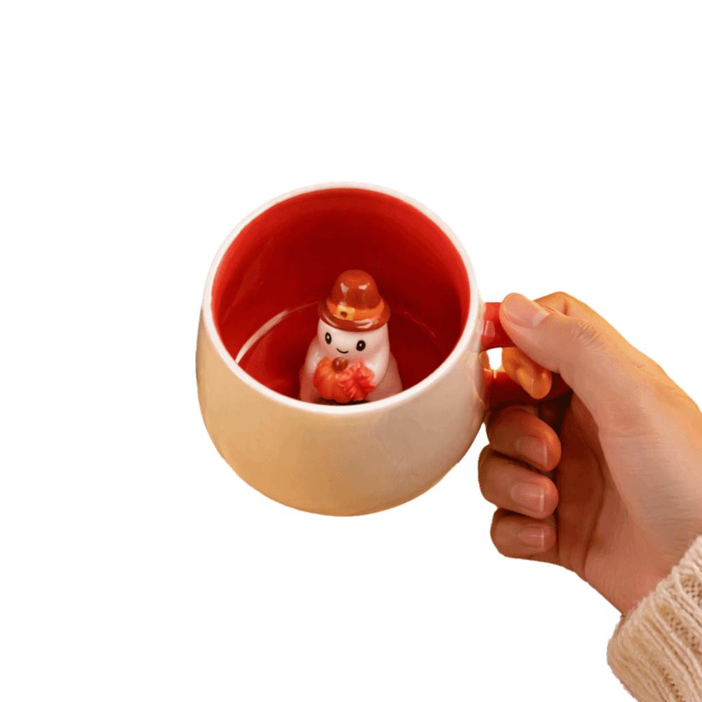 Hand Painted Ceramic Mug 3D Figurine Design Novelty Coffee Cup Cute 3D Figurine Mug Halloween