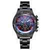 Men's Sports Mesh Belt Luminous Watch Men's Hollow Calendar Blue Light Watch Dial Design High Quality Luxury Mens Watch
