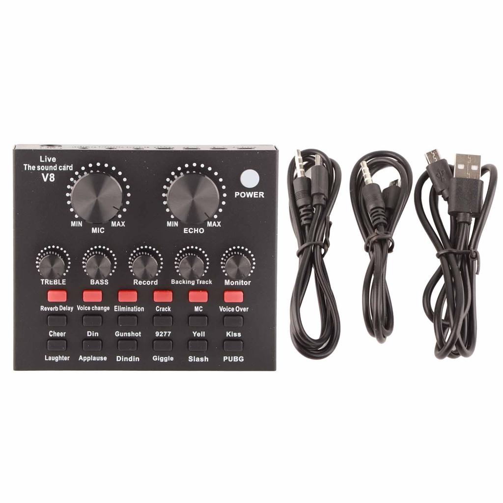 Sound Card Black Metal Bluetooth Type Computer Games Live o Accessories V8a2