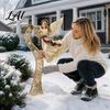 Christmas Courtyard Decor Garden Stake Santa Trumpet Angel Nutcracker Claus Snowman Yard Xmas Lawn Decorations