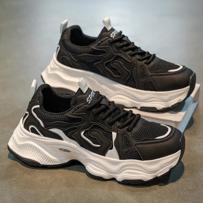 Summer Mesh Breathable Casual Sports Shoes Student Thick-soled Heightening Dad Shoes
