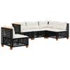 VidaXL Salon de jardin 5 pcs avec coussins noir résine tressée 3261836