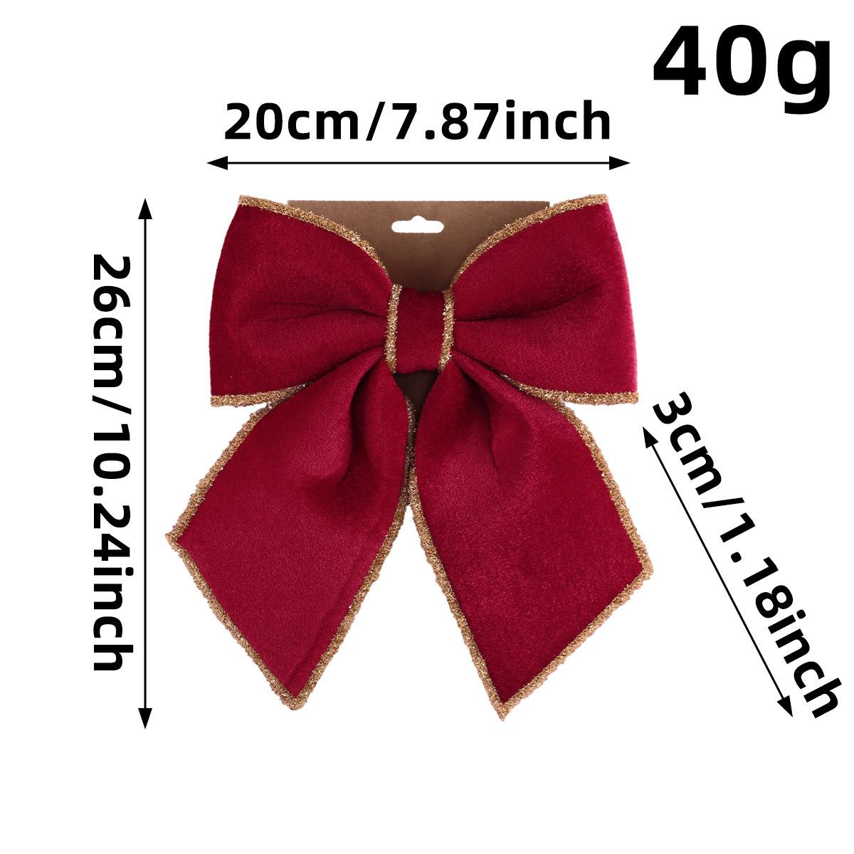 

Christmas Tree Ornament Soft Velvet Christmas Bow Gold Edge Christmas Bow Velvet Holiday Decoration Bow For Holiday Party Home