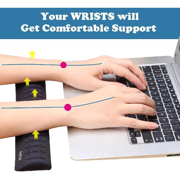 Aelfox Keyboard Wrist Rest for Laptop, Ergonomic Laptop Wrist Pad Wrist Support for Slim 87 Key Gaming Keyboard/Computer/Mac (14.17 x 2.32 x 0.7