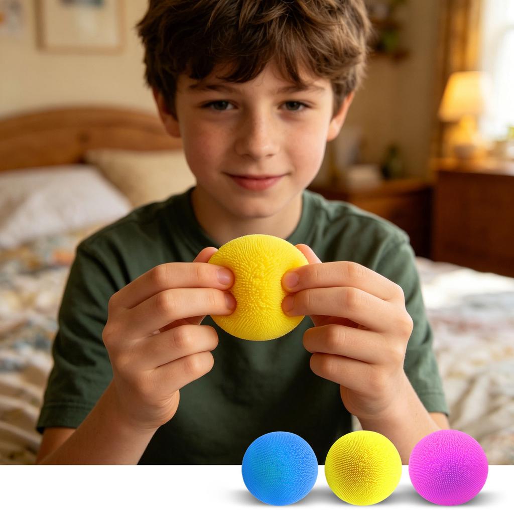 Textured Squeezable Ball for Stress Relief and Sensory Stimulation Suitable for Adults and Children with Durable Material