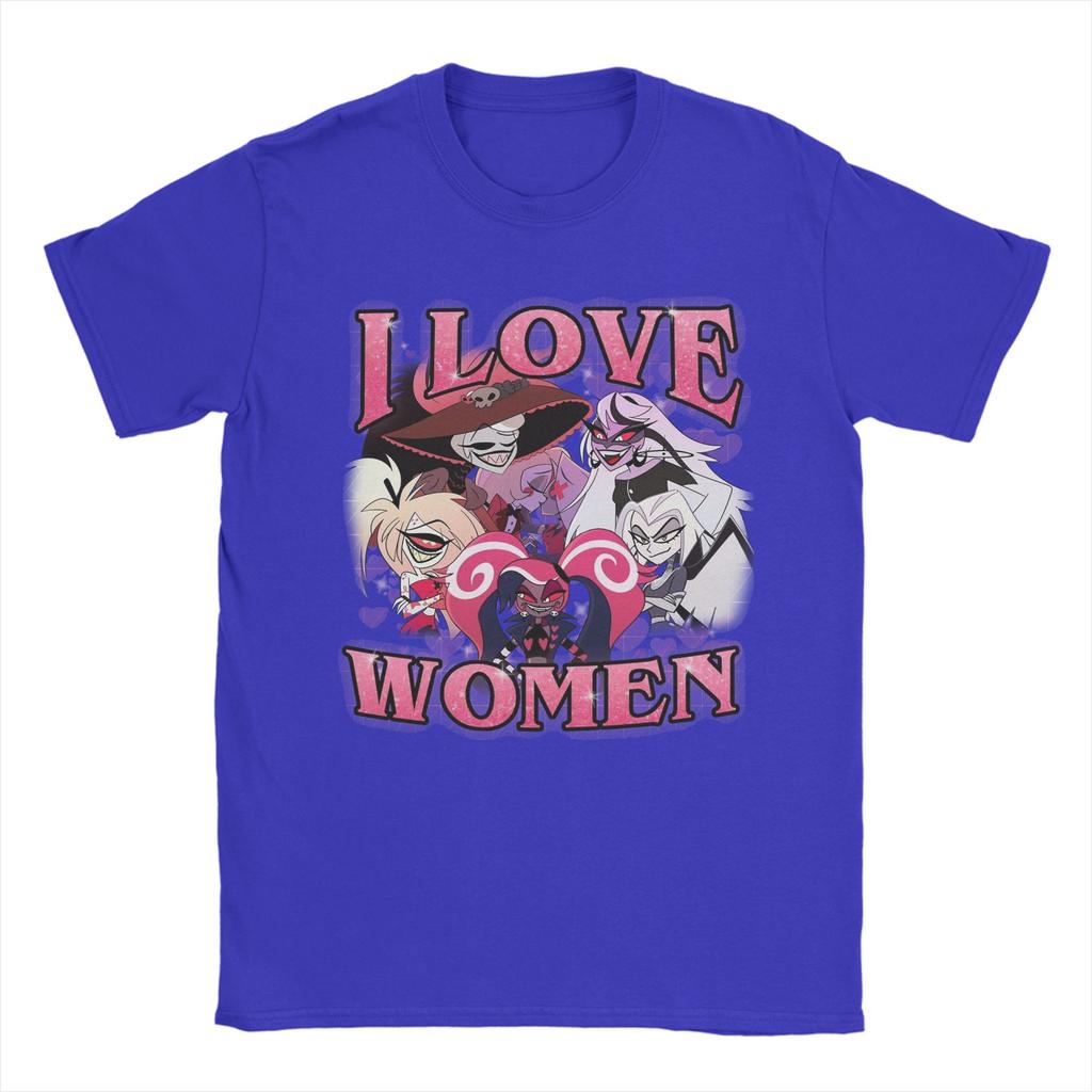 Hazbined Hoteled I love women T Shirt for Men 100% Cotton for Male T-Shirts Round Collar Tees Short Sleeve Tops Plus Size