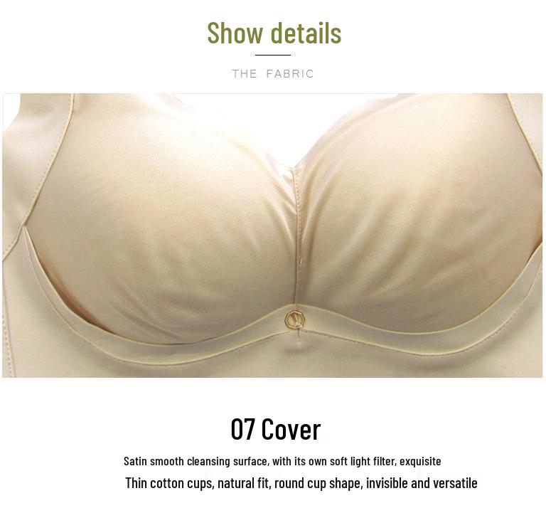 Manzi Meidie Seamless Adjustable Wireless Women's Bra - Versatile, Comfortable, Thin Style with Side Support