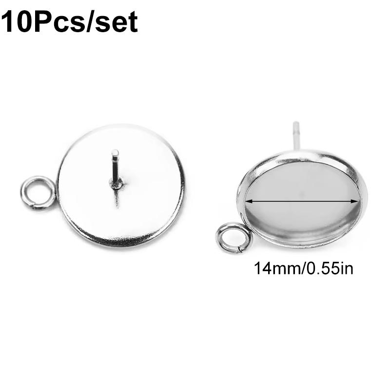 10 pièces/ensemble Base de montage Boucles d'oreilles Simplicité DIY Multicolore Monture de boucles d'oreilles Hypoallergénique Ensemble de base pour boucles d'oreilles DIY