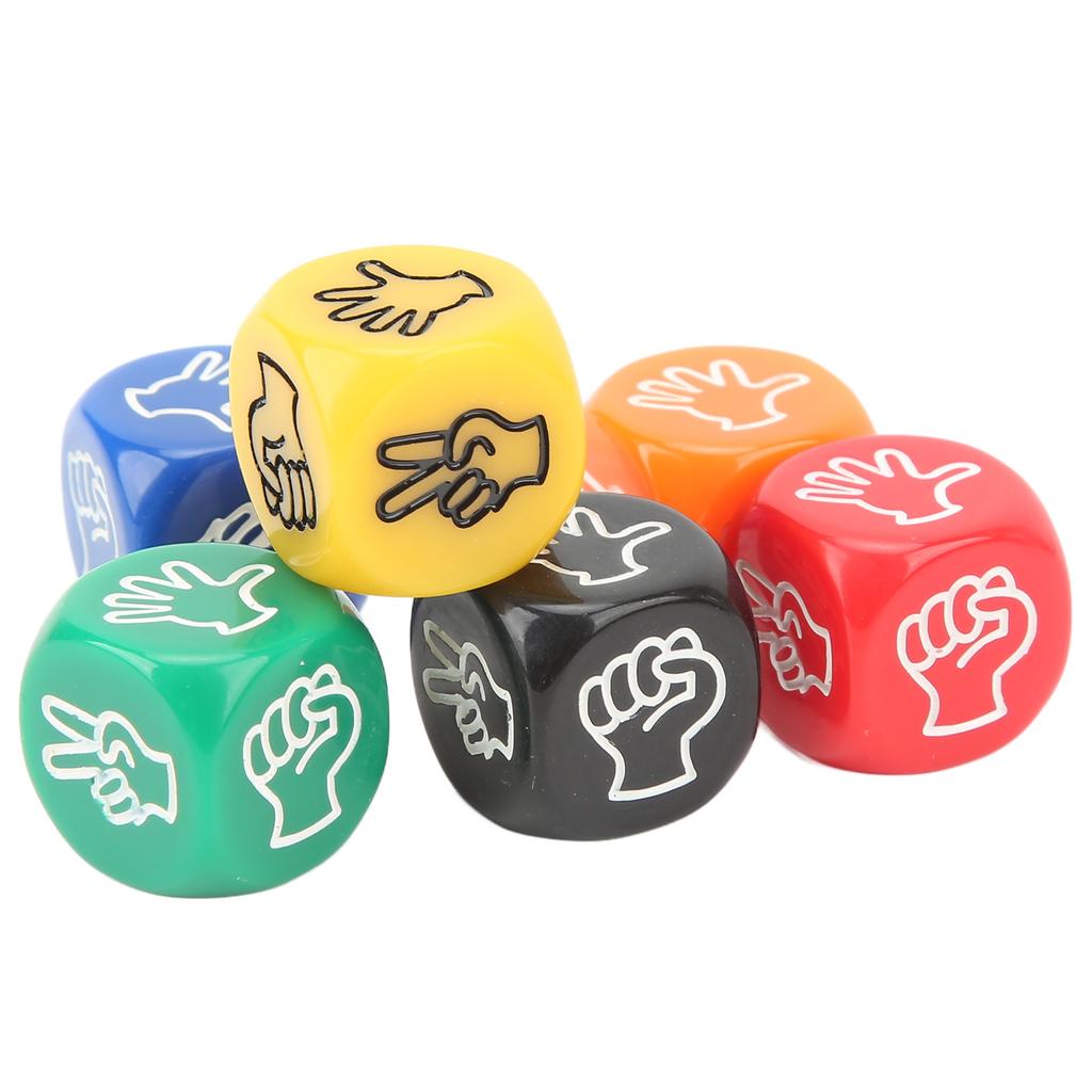 12Pcs Finger Guessing Game Dice 6 Sided 6 Colors 20mm Rock Paper Scissors Game Dice for Adults Kids Family Party