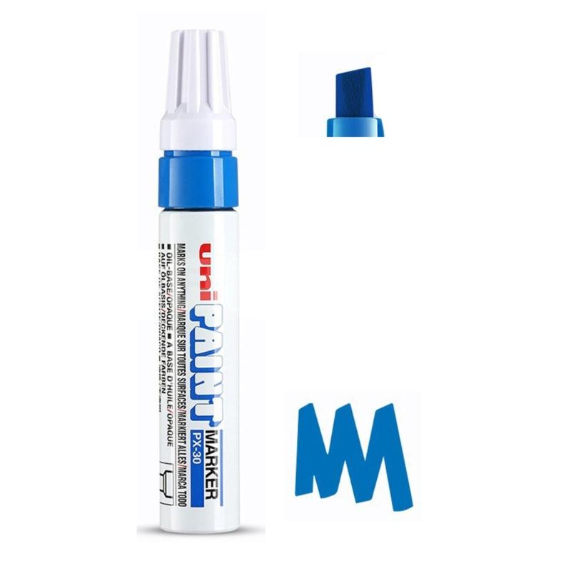 

Tire Paint Pen Quick Drying Water Resistant Tire Marker Pen Inclined Pen Tip For Car Tire Lettering and Scratch Repair синий