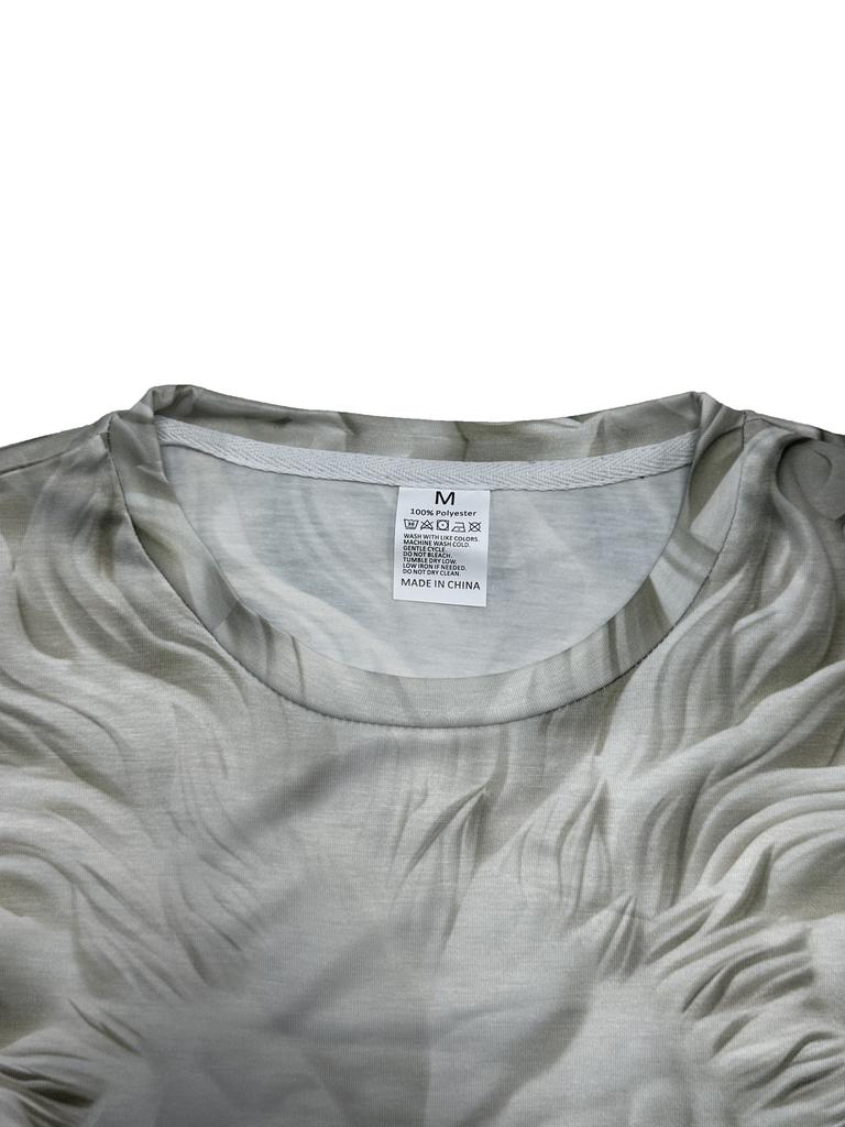 Vibrant White Lion Pattern 3D Printed Crew Neck Short Sleeve T-Shirt Summer Tee For Men Ideal Daily Wear Vacation Resorts Tshirt
