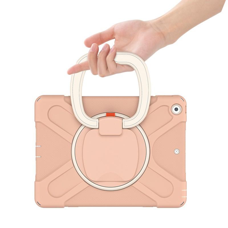 IPad Air 5 10.2 Inch Protective Case With Rotating Kickstand Shoulder Strap Shockproof SiliconePC Shell Daily Use Travel