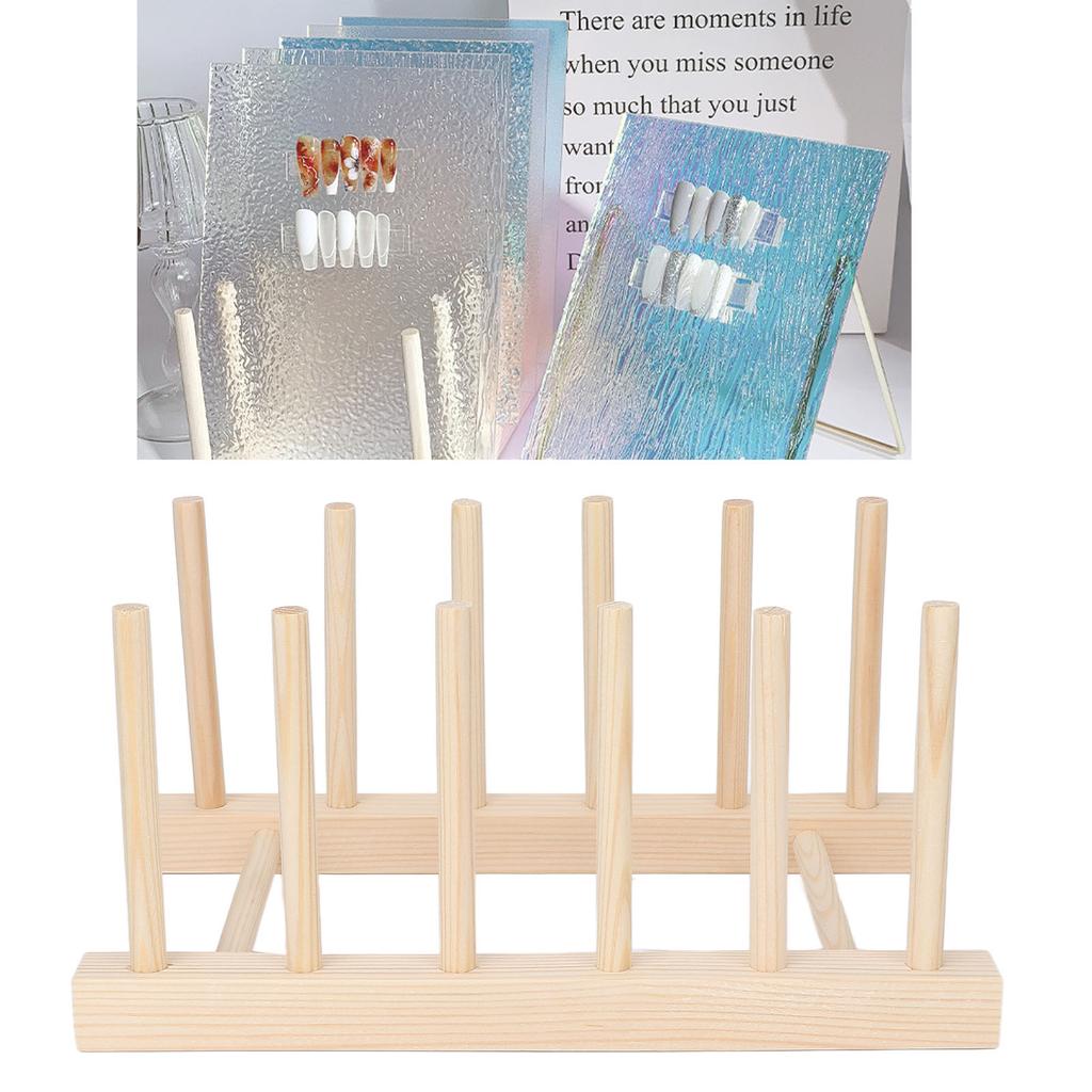 Nail Display Stand Wooden Pattern Making Finished Sample Rack Decorative Plates Photo Frame