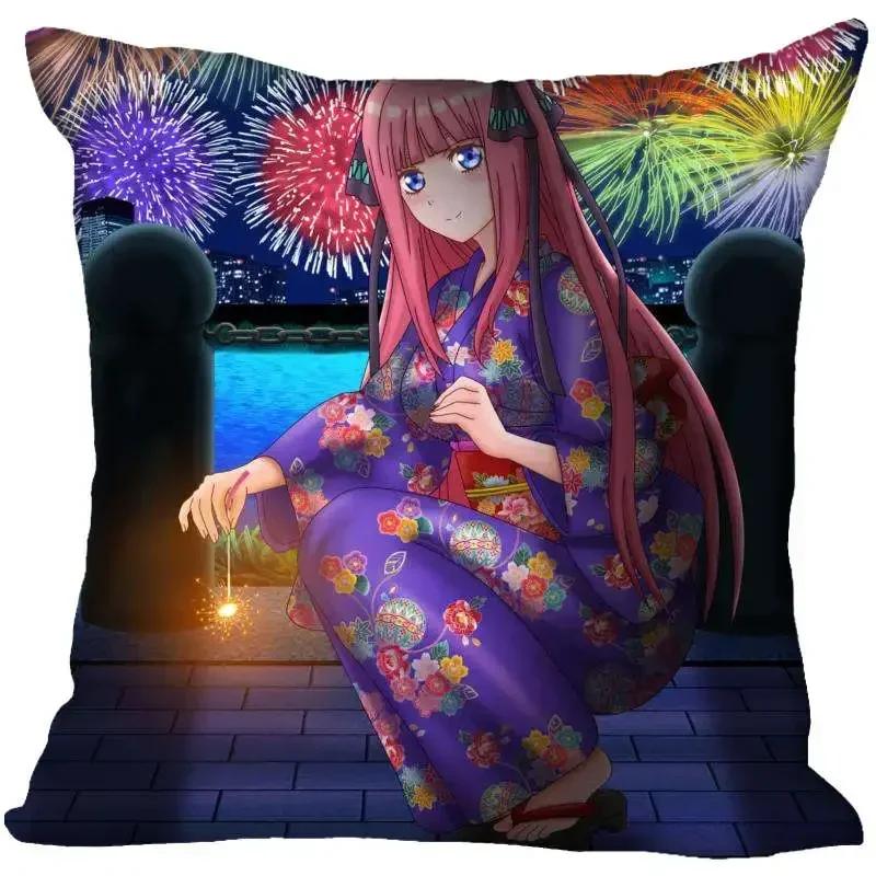 Anime Girl Nino Nakano Pillow Case High Quality Satin Fabric Pillowcase Decorative Pillow Cover Wedding Decorative