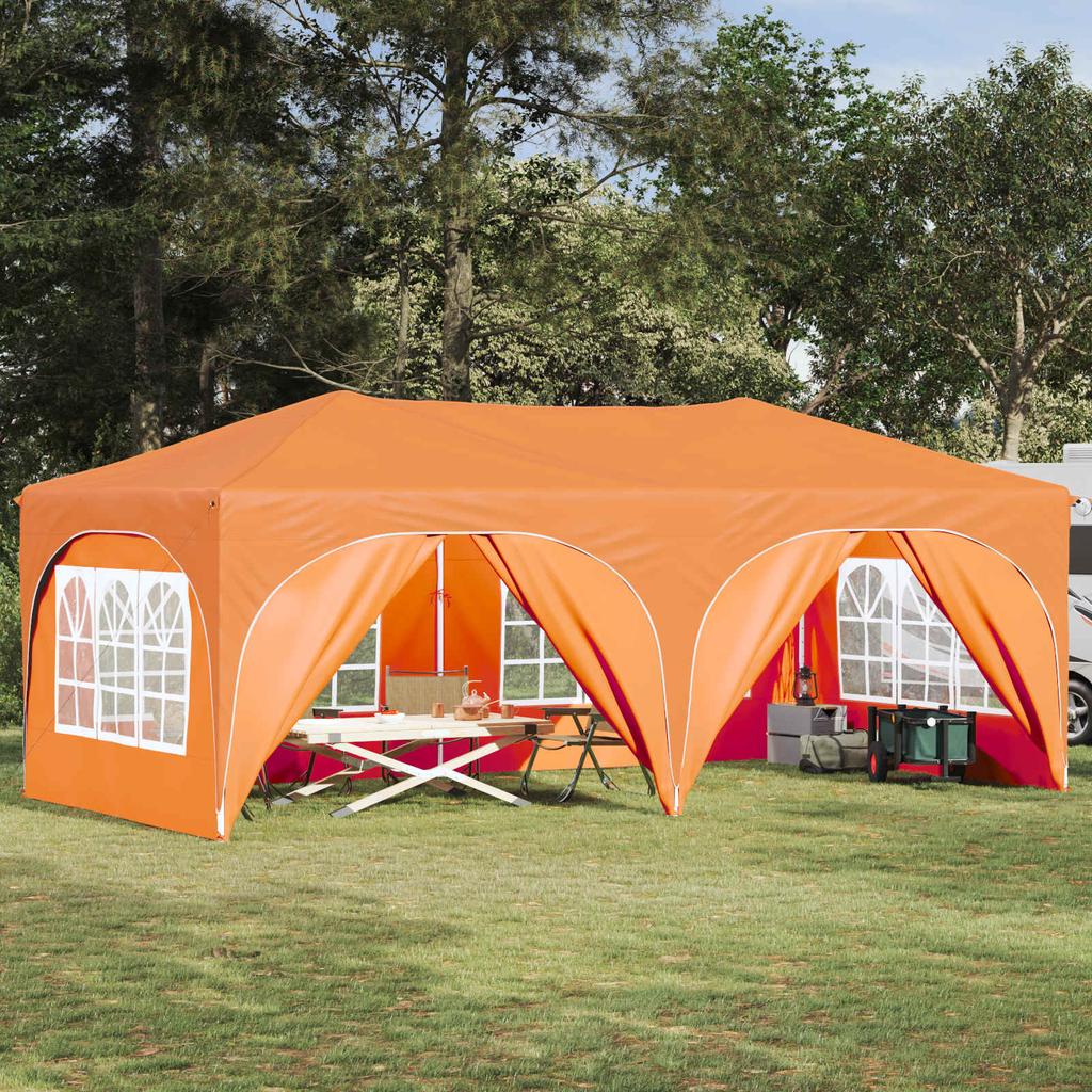Pop Up Party Tent 575 X 288 X 245 Cm Orange Oxford Fabric