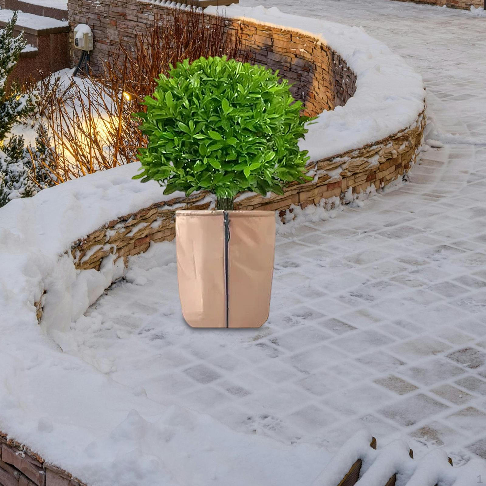 

Защита растений зимой Горшок Чехол от заморозков со шнурком и молнией Мешок для цветов светло-коричневого