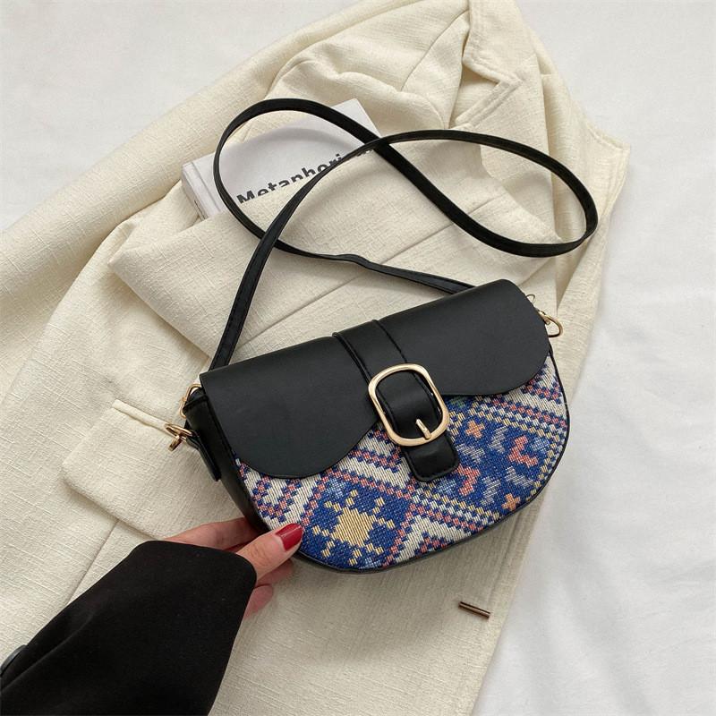 Trendy Black And Pink Saddle Bag For Women With Casual Street Style Charm