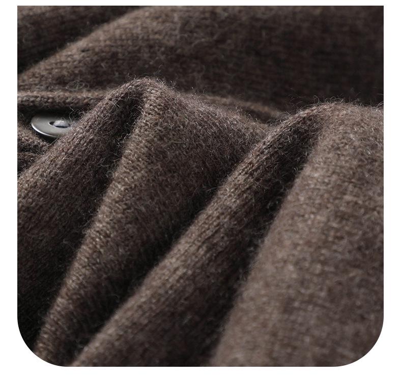 Le Kasha Women's 2026 V-neck Cashmere Cardigan - Korean Style, Autumn/Winter, Loose Fit, Buttoned Coat