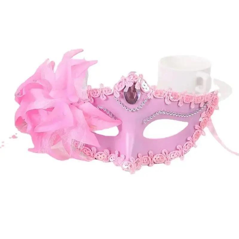 Halloween Costume Party Lace Mask Cosplay Princess Dress Up Half Face Mask Lily Flower Party Sexy Dress Mask Wearing Accessories