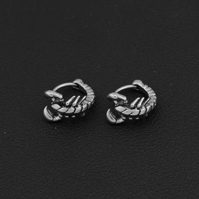 Retro Scorpion Stud Earrings Male Trend Personality Hip Hop Style Single Earrings Fashion Old Stainless Steel Trendy Cool Earrings