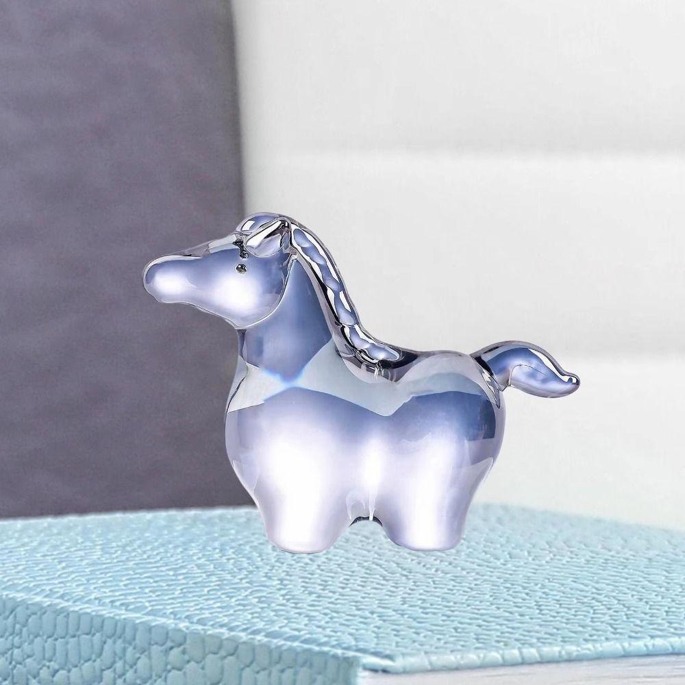 Sturdy Crystal Horse Statue Colorful Decorative Horse Shape Crystal Artwork Office Decoration