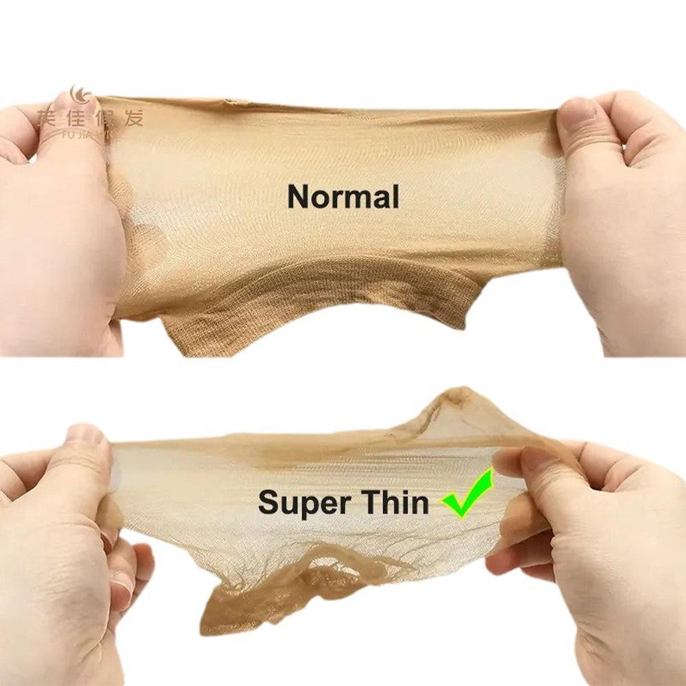 Großhandel HD Perückenkappe für Frauen Unsichtbare Ultradünne Dehnbare Strumpfkappen für Lace Front Perücken Transparente Perückenkappe Dünne Nylonkappe