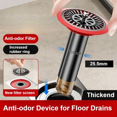 Stainless Steel Shower Floor Drain Self-Closing Anti-odor Sink Strainer Backflow Preventer Insectproof Drain Filter Plug 1PC