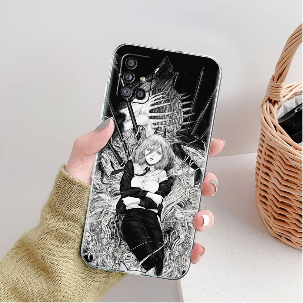 Clear Case For Samsung Galaxy A52 A12 A51 A32 A21s A71 A32 A22 50 A70 A31 A72 5G Phone Cover Chainsaw Man Cool