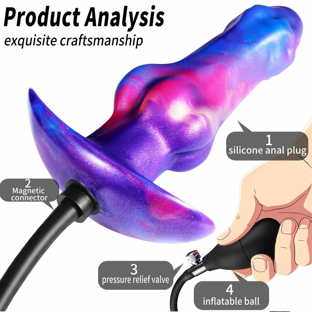 New Colorful Liquid Silicone Anal Plug – Realistic Phallic Design, Suitable for Anal Play and Masturbation (BDSM/Adult Toy #S)