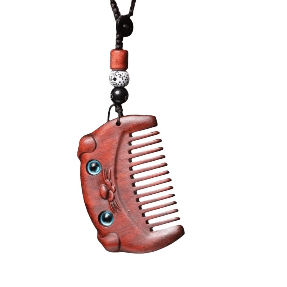 Wooden Wooden Hair Comb Wood Massager Fine Tooth Comb Head Oil Massager Pocket Comb Hair Care