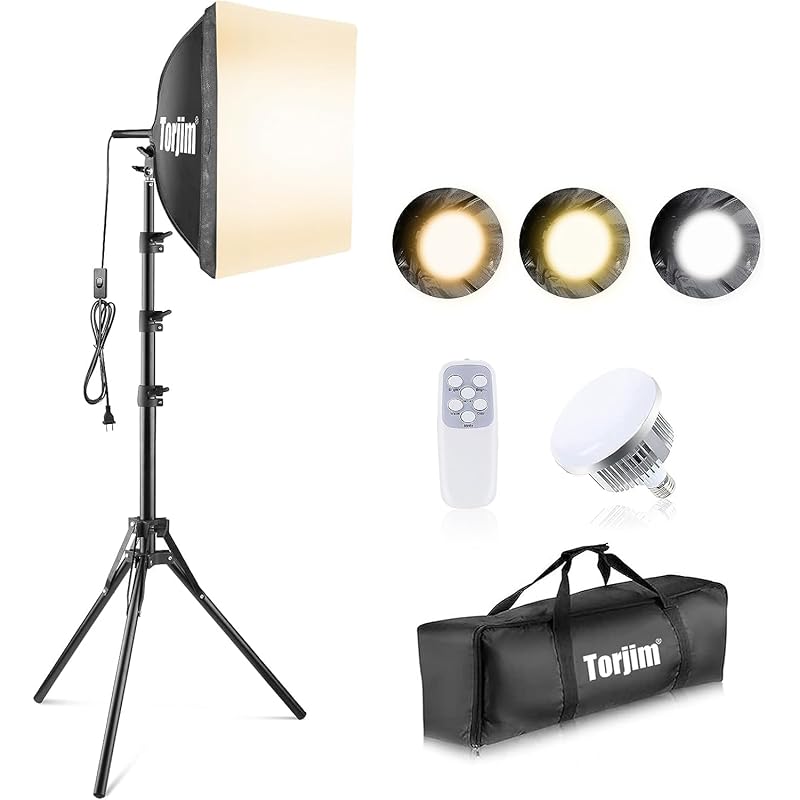 

[2024 latest photography light] UBeesize LED light three colors soft box photography equipment kit 180cm freely adjustable 40cmx40cm LED light